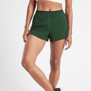 Athleta Green Interval Run Shorts XL, NWT